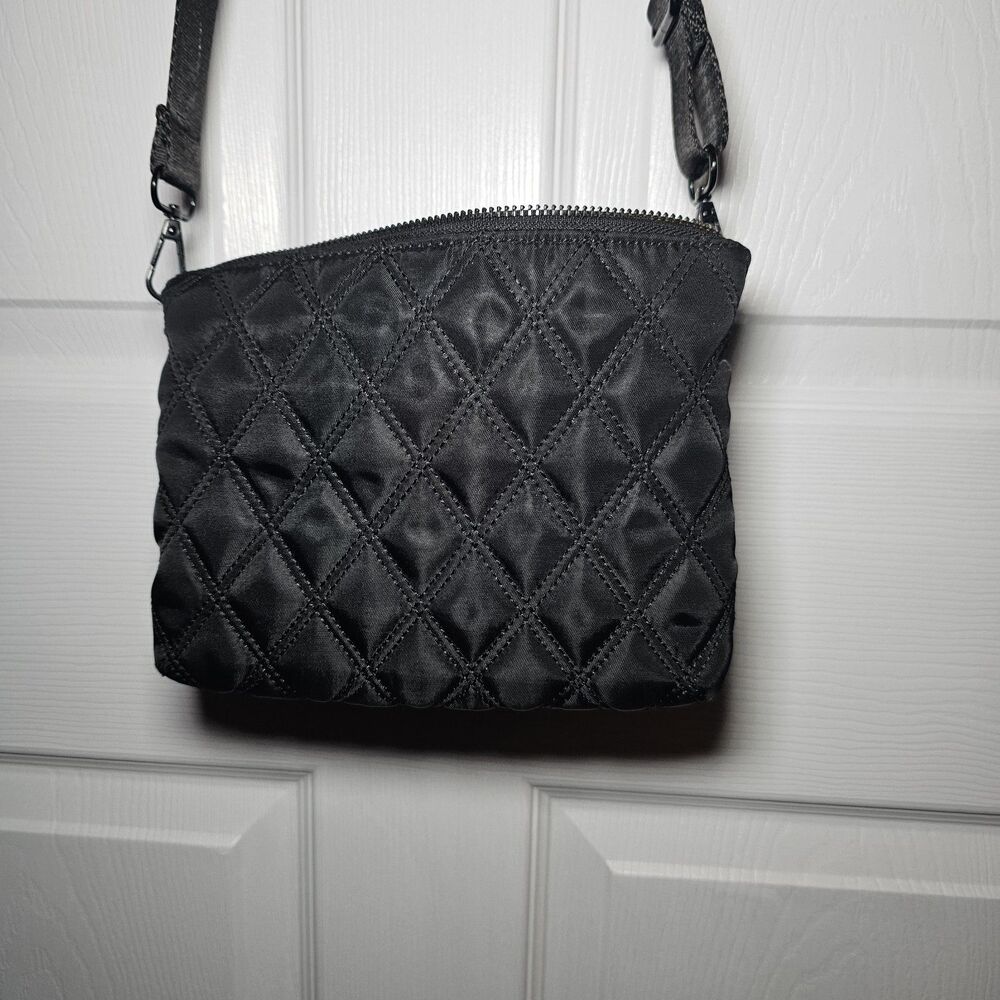 Nicole Miller Black Quilted Crossbody Lots Of Pockets - Picture 11 of 12